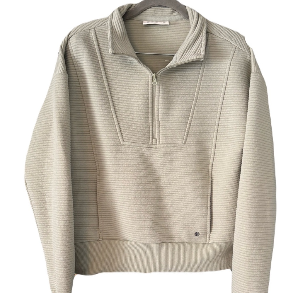 Bearpaw ribbed quarter zip sweater light sage green S